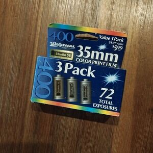 Walgreens Studio 35 3 Pack 35mm 72 Total Exposures ISO 400 Vintage Sealed